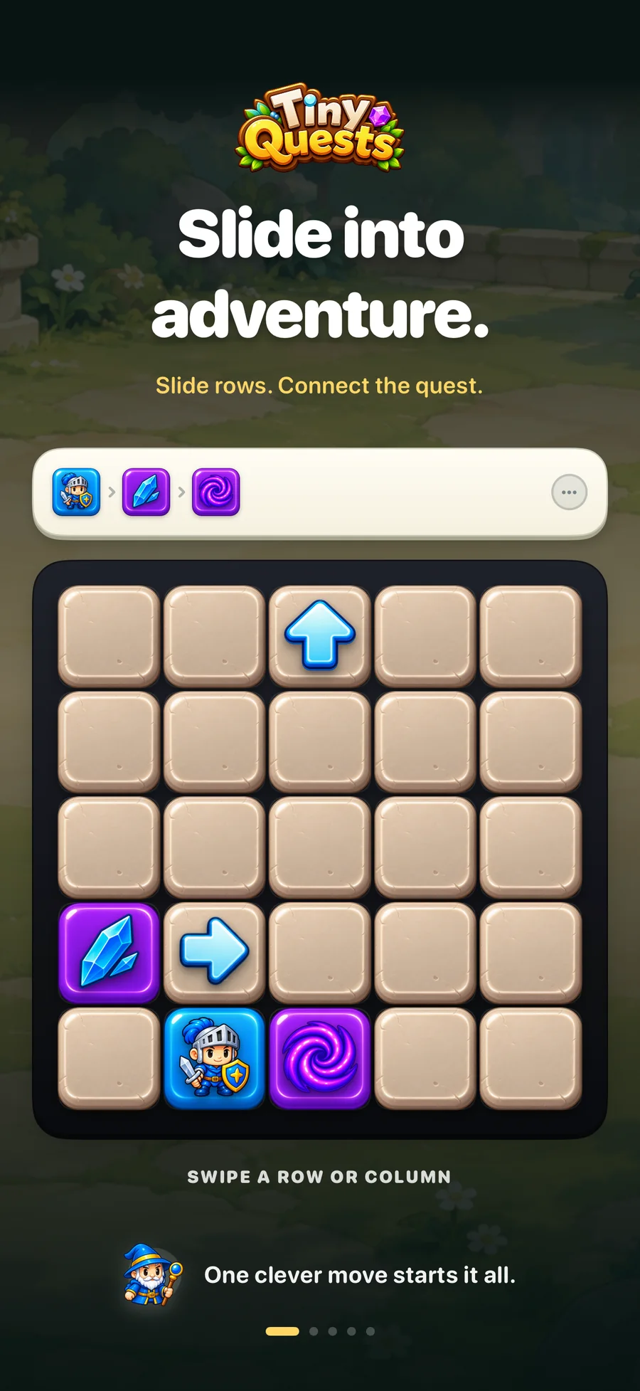Tiny Quests sliding board puzzle