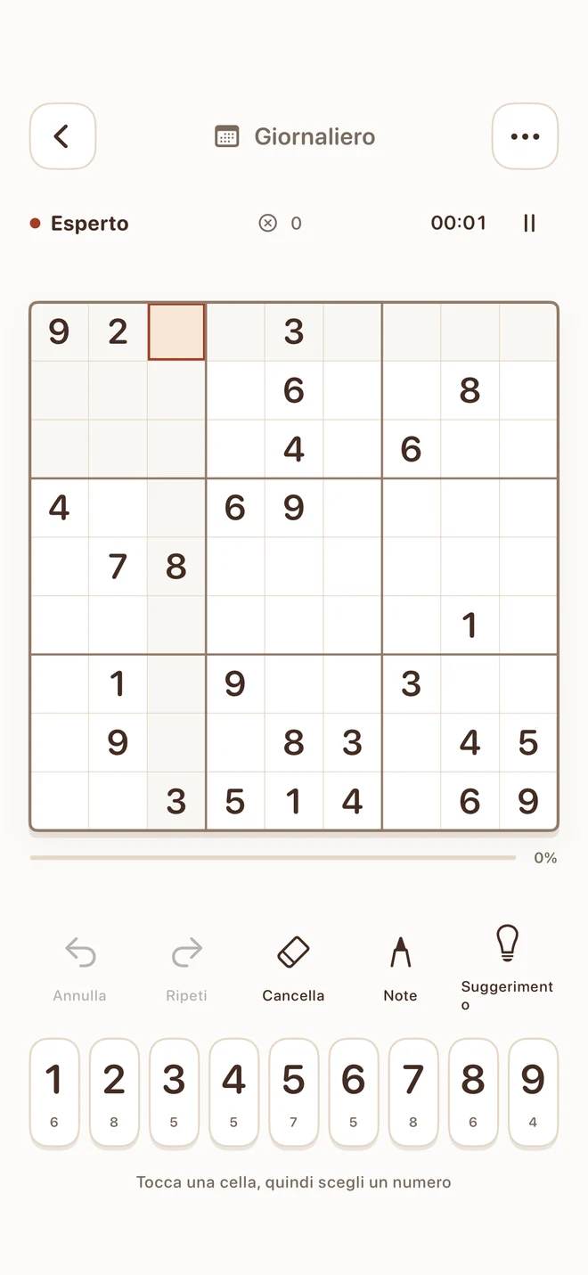 Tiny Sudoku — Trova la tua sfida.