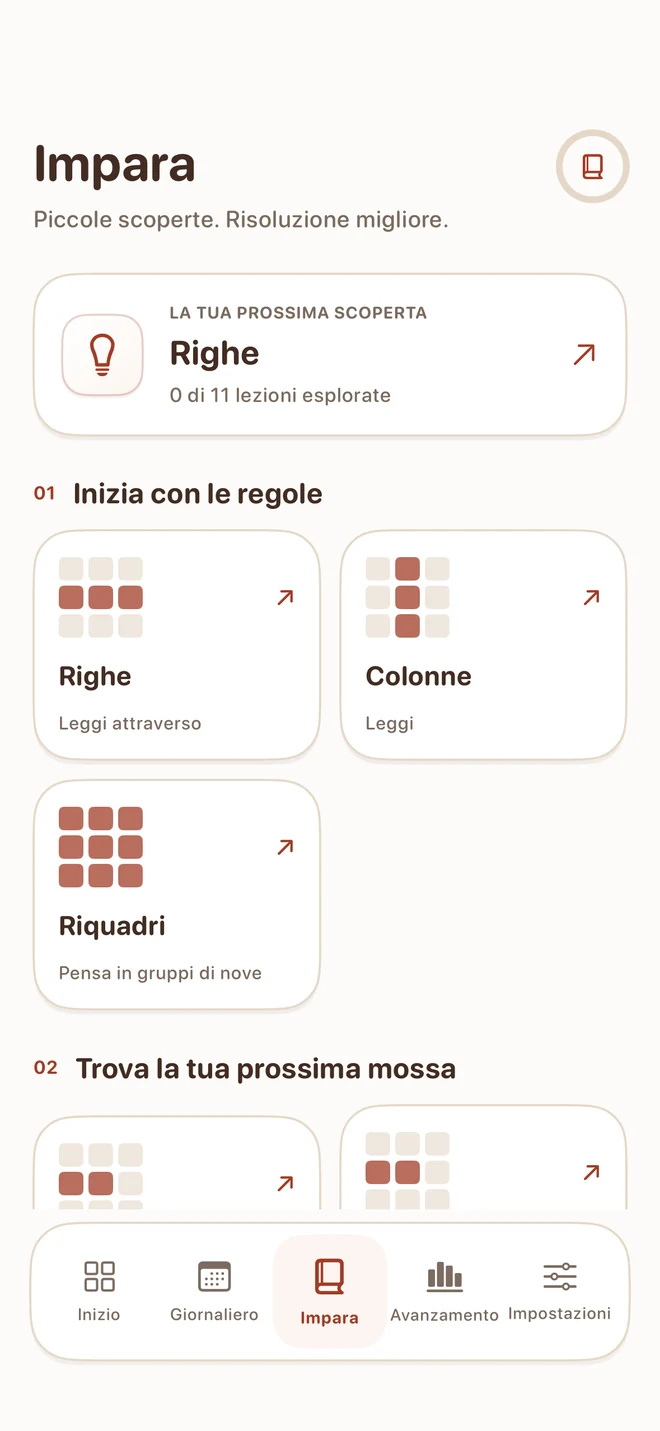 Tiny Sudoku — Il miglior aiuto è capire.