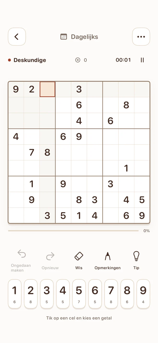 Tiny Sudoku — Vind jouw uitdaging.