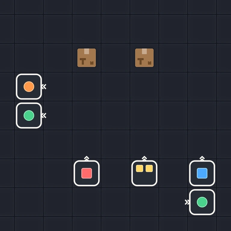Original Tiny Trains level 38 puzzle board