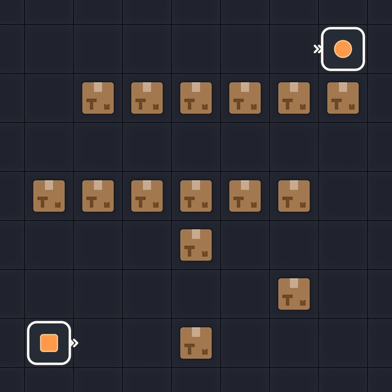 Original Tiny Trains level 41 puzzle board