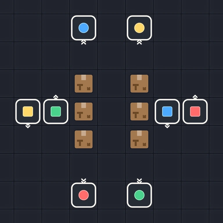 Original Tiny Trains level 54 puzzle board