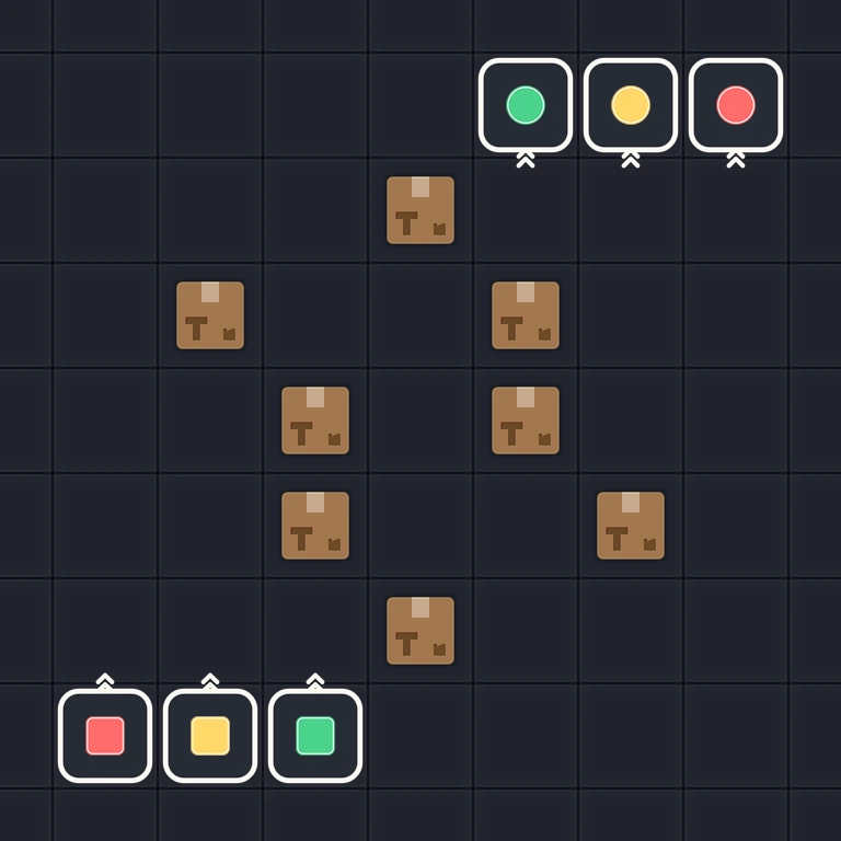 Original Tiny Trains level 66 puzzle board