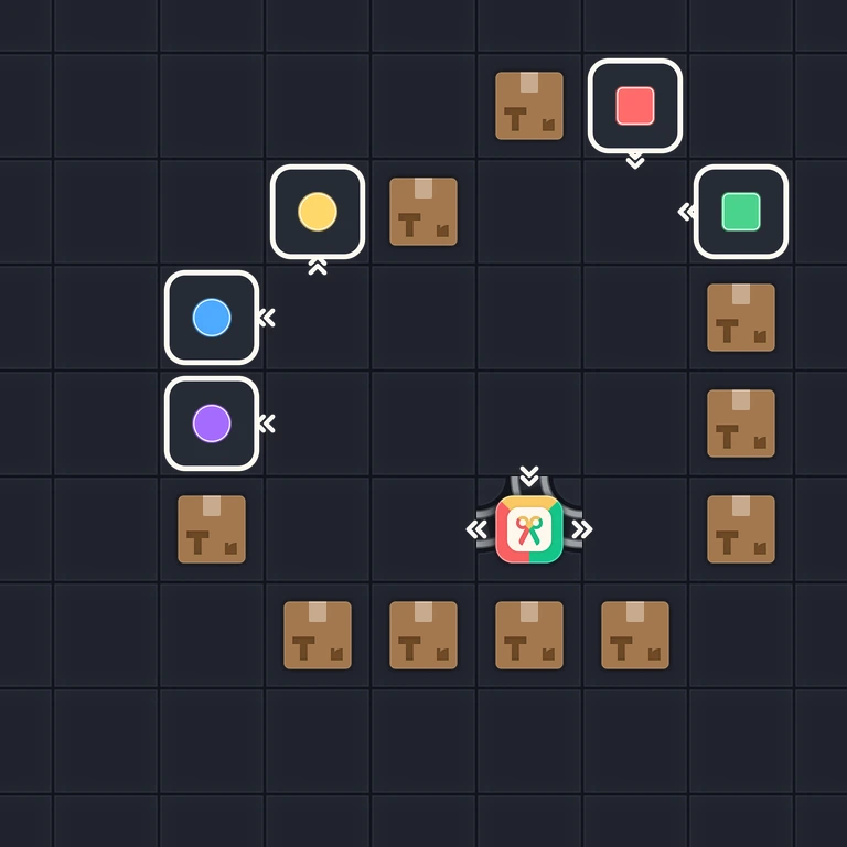 Original Tiny Trains level 73 puzzle board
