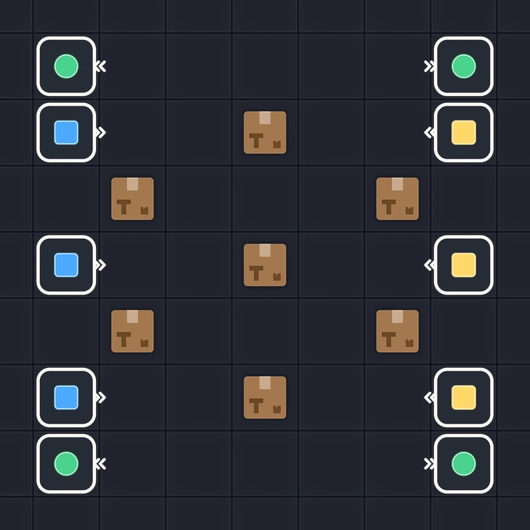 Original Tiny Trains level 74 puzzle board