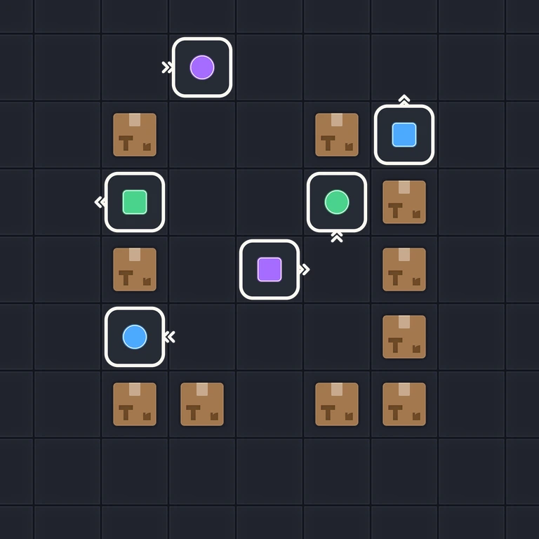 Original Tiny Trains level 84 puzzle board