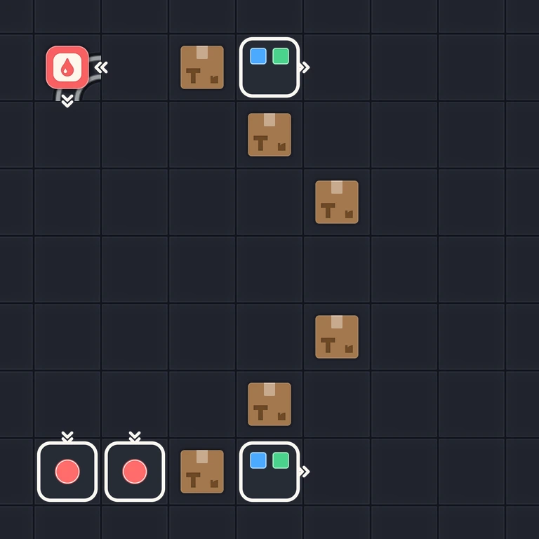 Original Tiny Trains level 102 puzzle board