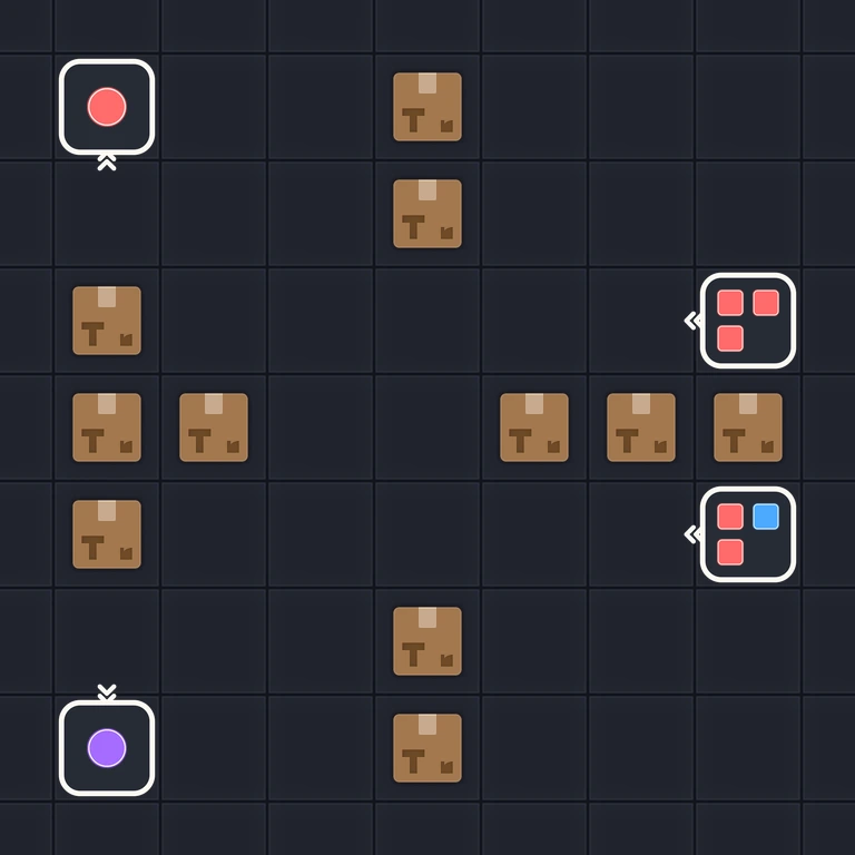 Original Tiny Trains level 129 puzzle board
