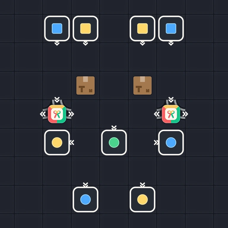 Original Tiny Trains level 135 puzzle board